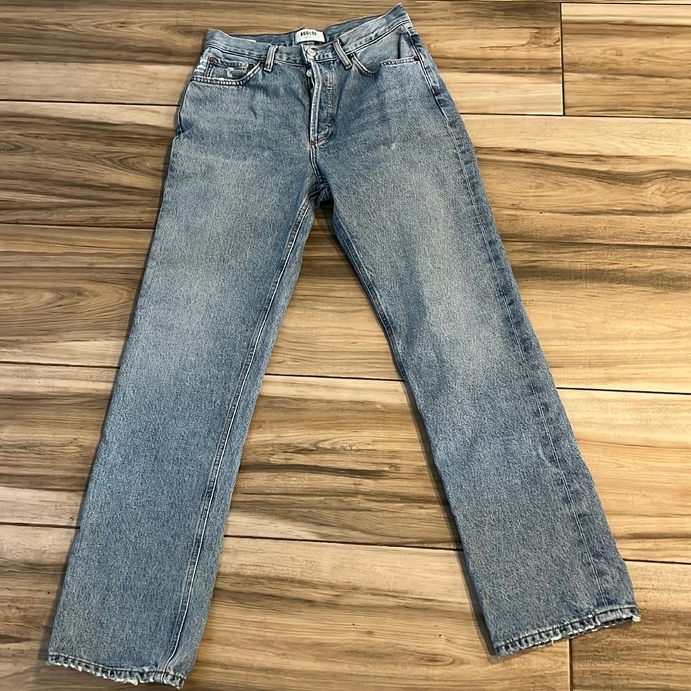 Agolde Women's High Rise Jeans - Light Blue